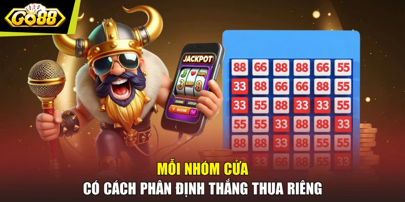 Mỗi nhóm cửa có cách phân định thắng thua riêng